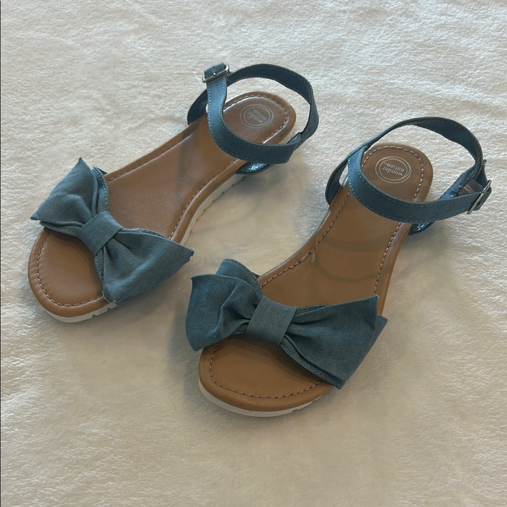 Blue Bow Sandals